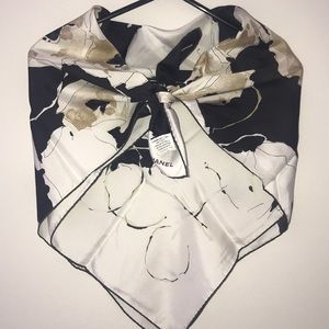 Chanel 100% Silk CAMELIA 🌺Scarf